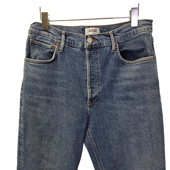 Agolde Riley High Rise Straight Crop Jeans in Frequency Wash Size 30 - Picture 4 of 7